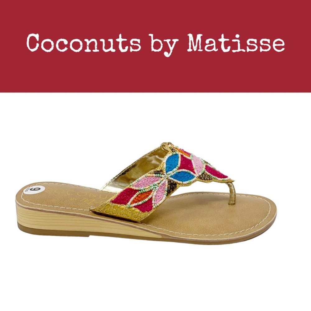 NWOT Coconuts by Matisse Sayulita Beaded Thong Sandals